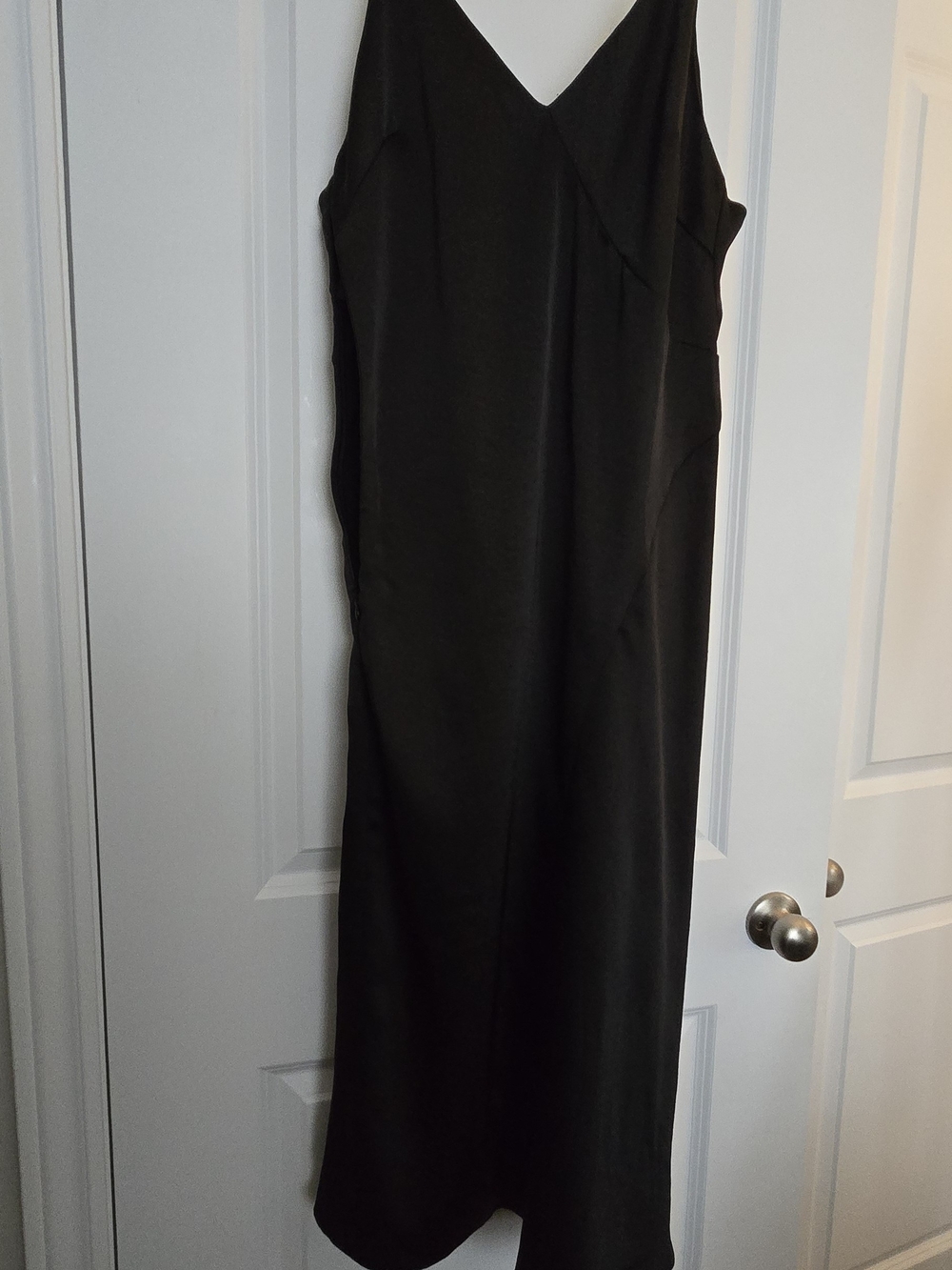 Classic Black V-Neck Slip Dress
